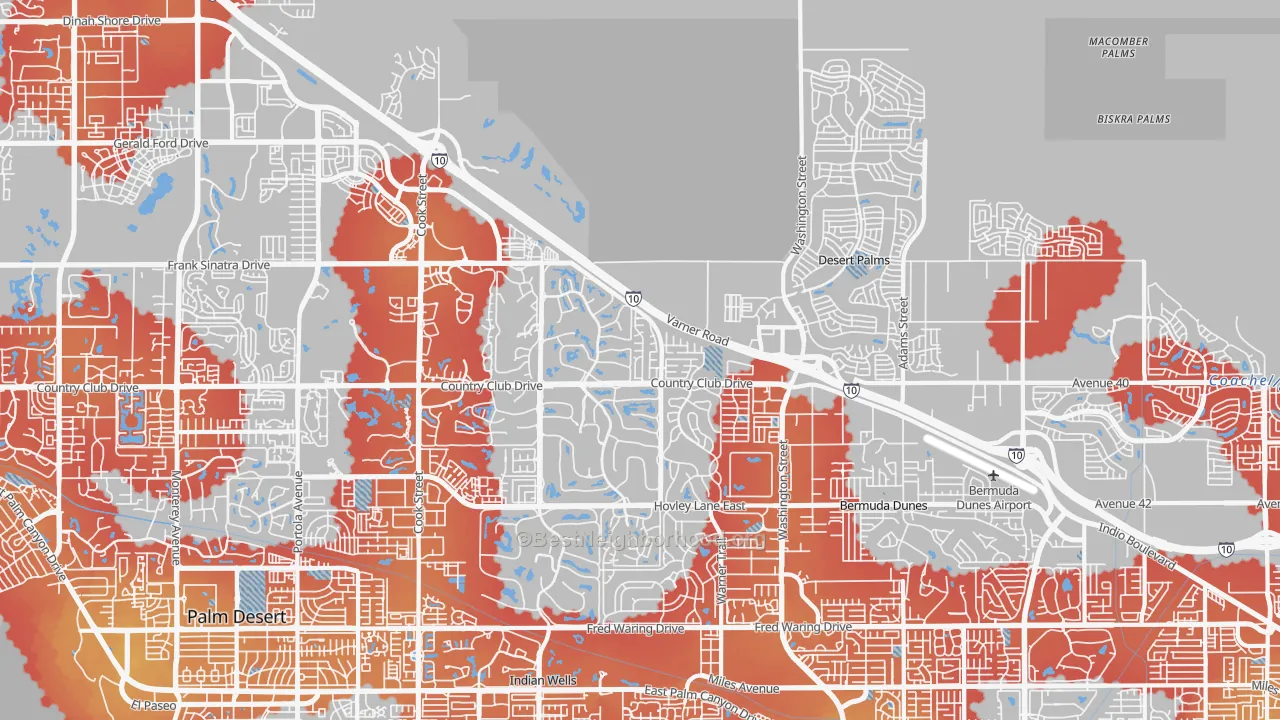 Transit Grade map of 92211, CA