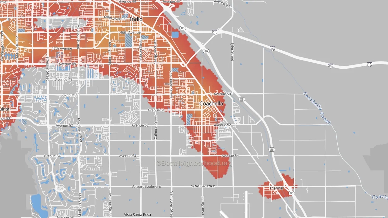 Transit Grade map of 92236, CA