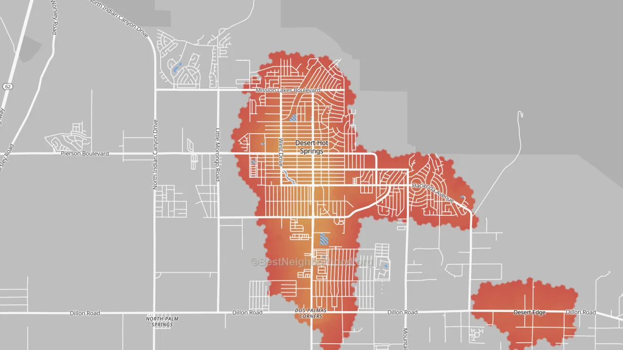 Transit Grade map of 92240, CA