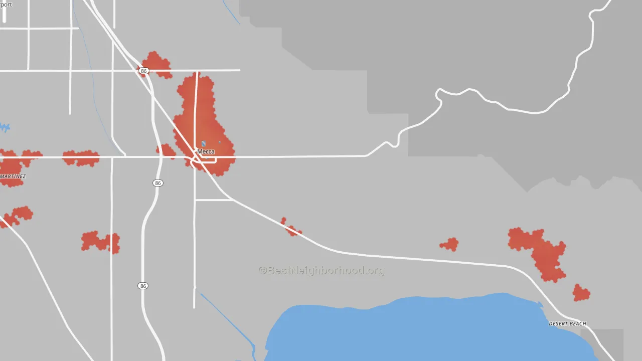 Transit Grade map of 92254, CA
