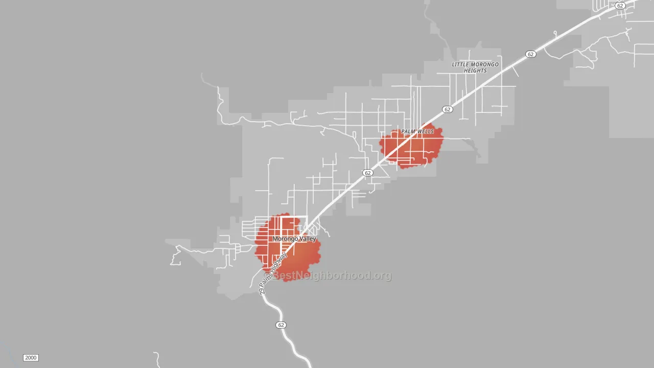 Transit Grade map of 92256, CA