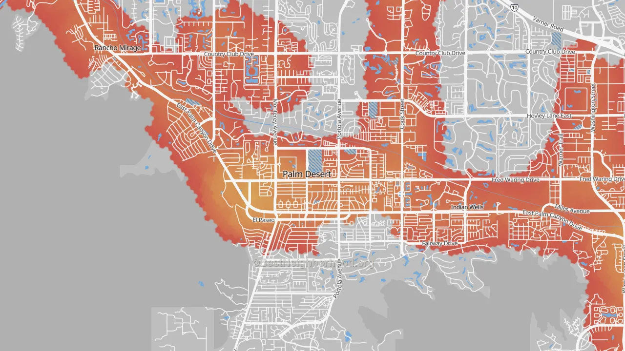 Transit Grade map of 92260, CA