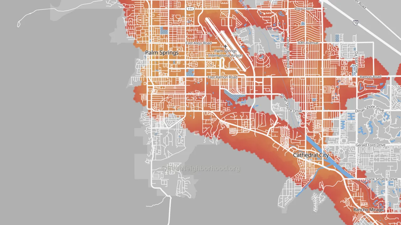 Transit Grade map of 92264, CA