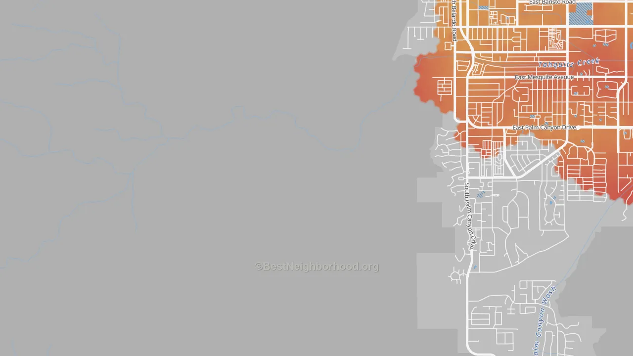 Transit Grade map of 92265, CA