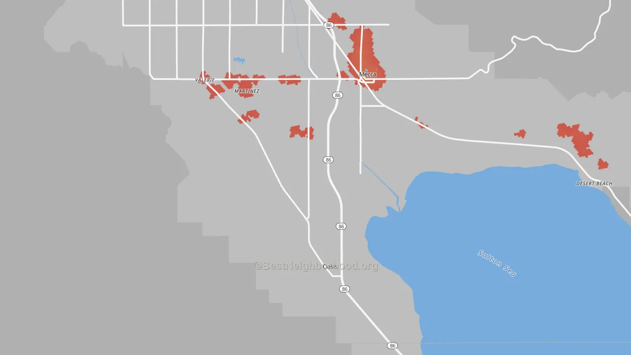 Transit Grade map of 92274, CA
