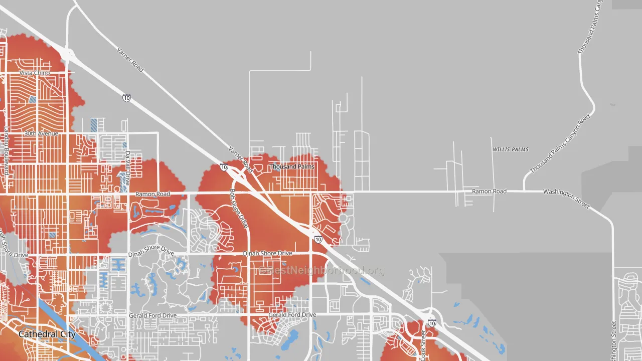 Transit Grade map of 92276, CA