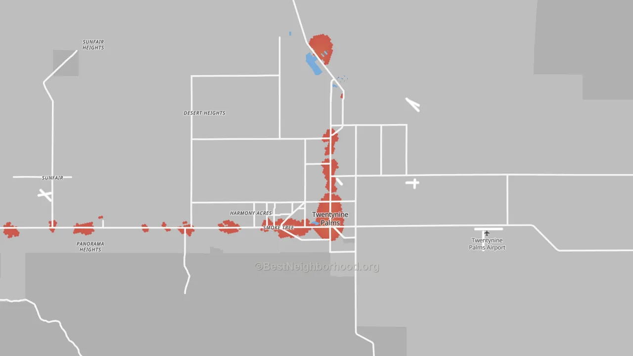 Transit Grade map of 92277, CA
