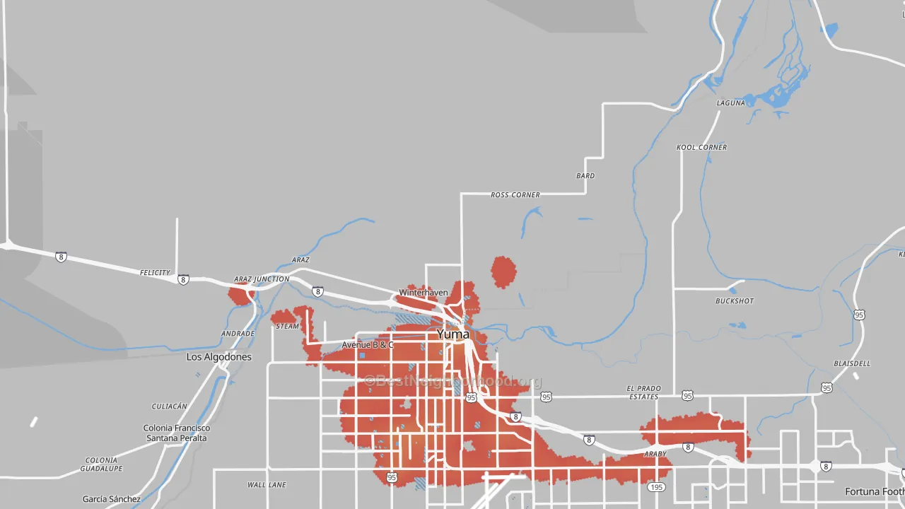 Transit Grade map of 92283, CA