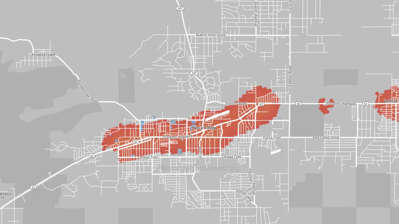 Transit Grade map of 92284, CA