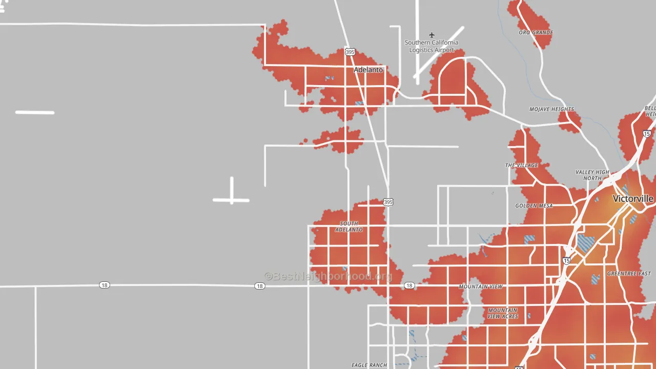Transit Grade map of 92301, CA