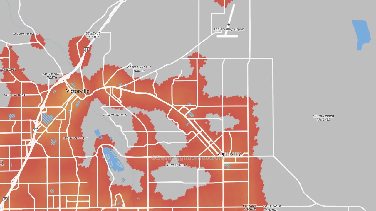 Transit Grade map of 92307, CA