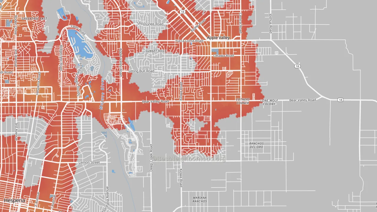 Transit Grade map of 92308, CA