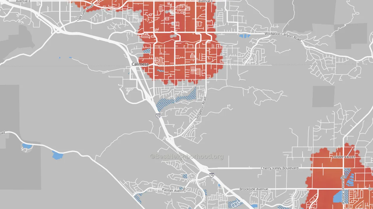 Transit Grade map of 92320, CA