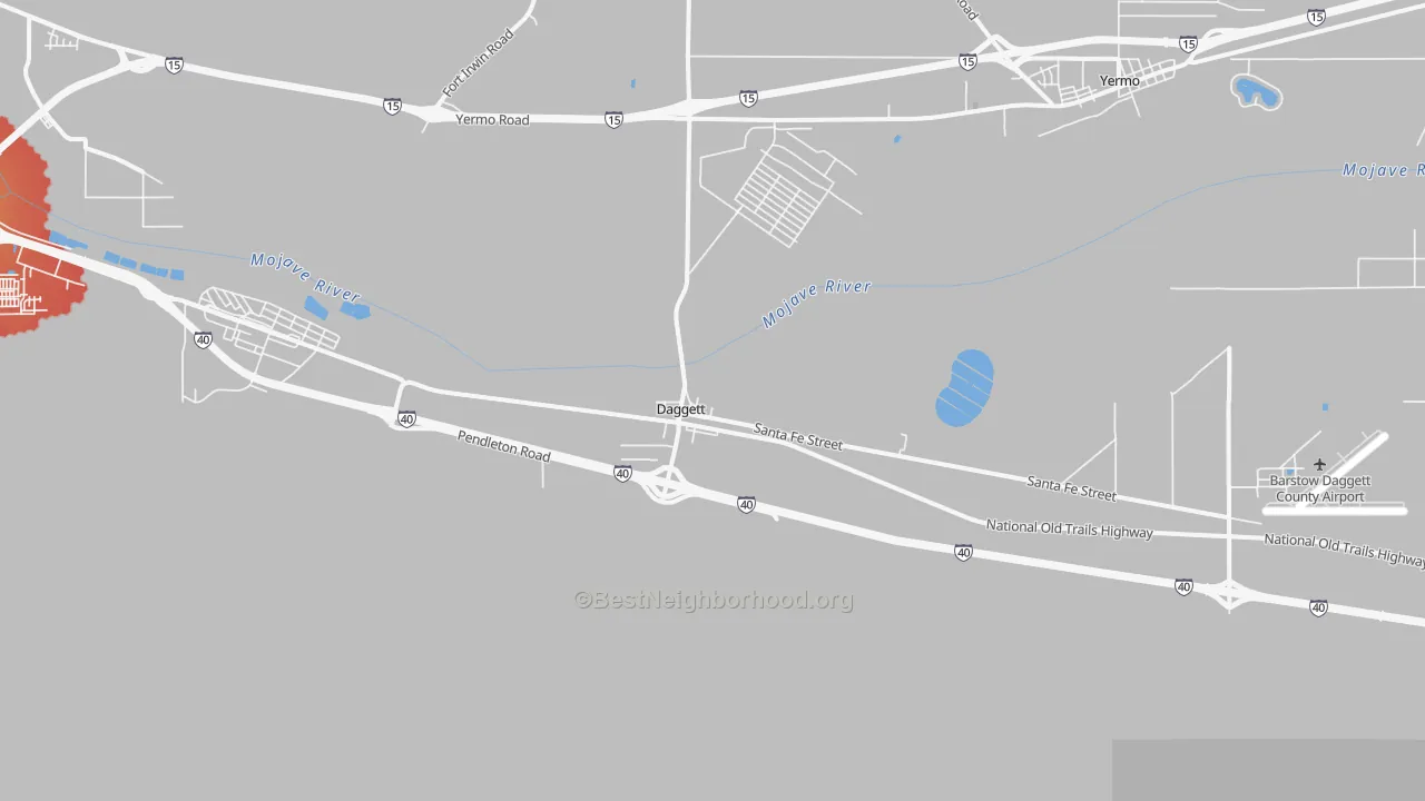 Transit Grade map of 92327, CA
