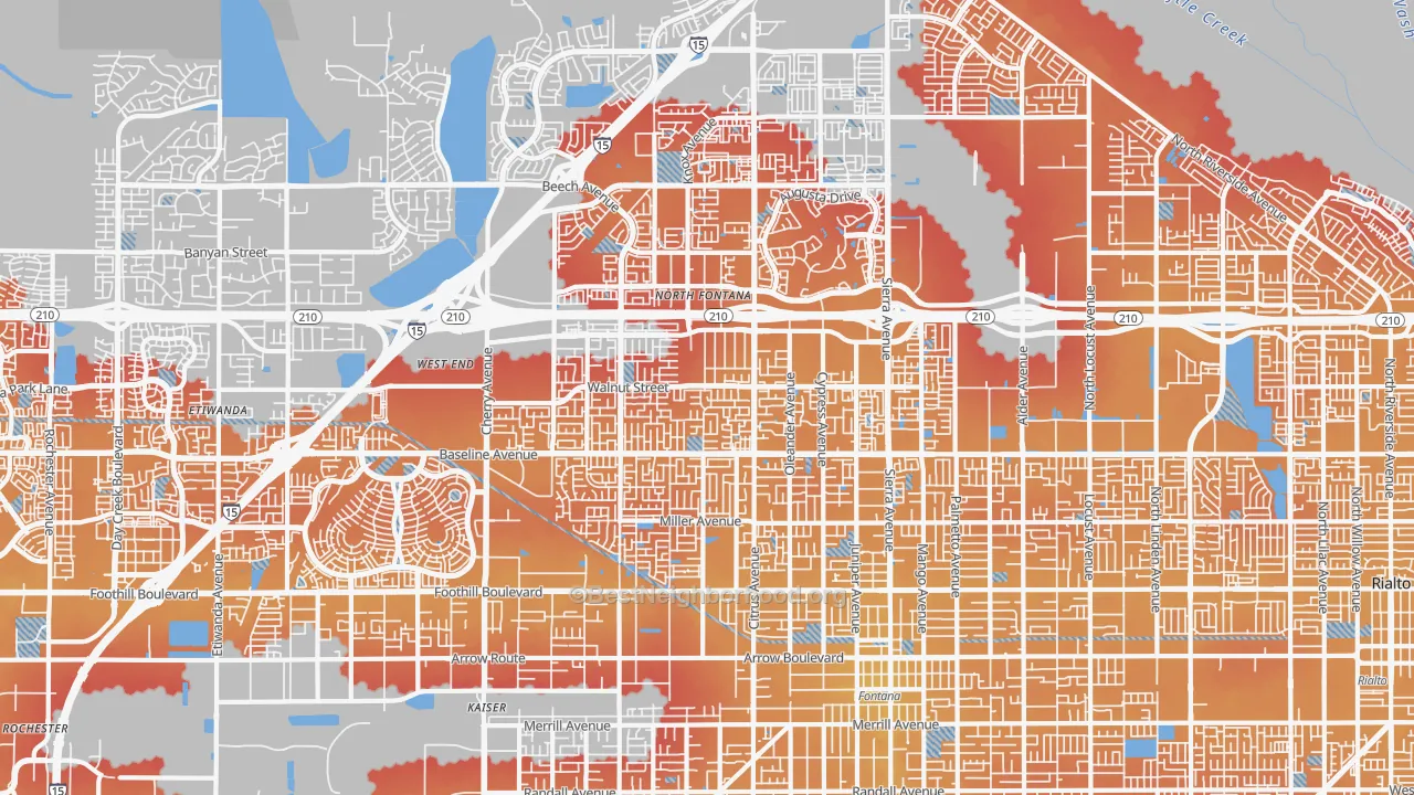 Transit Grade map of 92336, CA