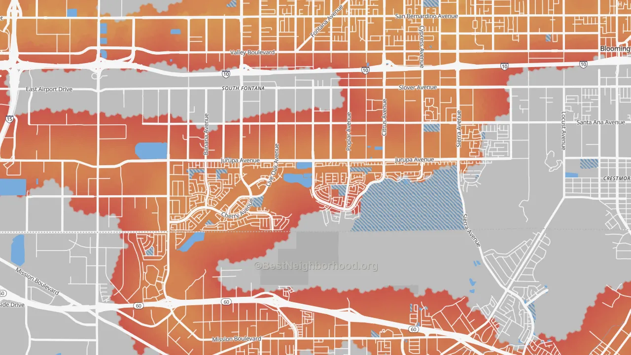 Transit Grade map of 92337, CA