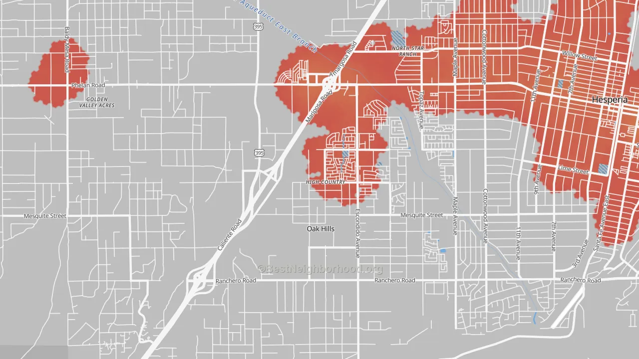 Transit Grade map of 92344, CA