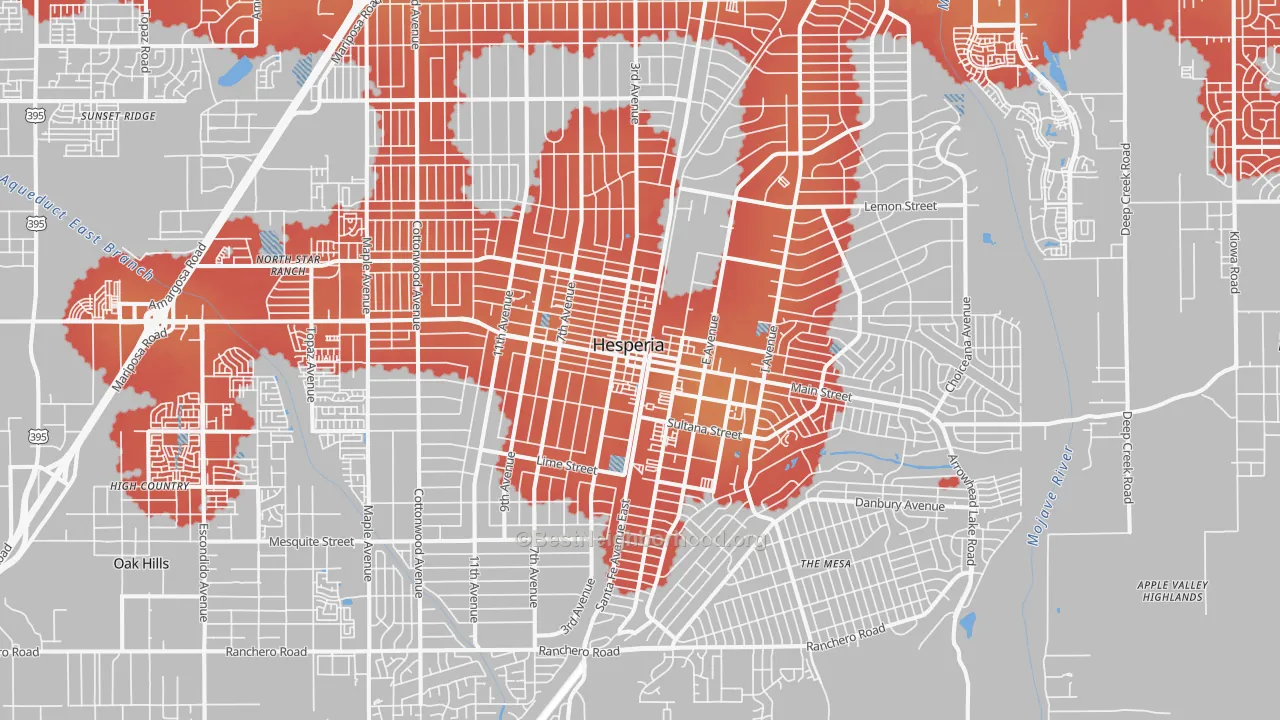 Transit Grade map of 92345, CA