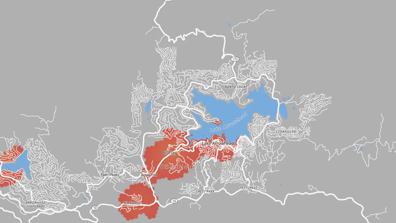 Transit Grade map of 92352, CA