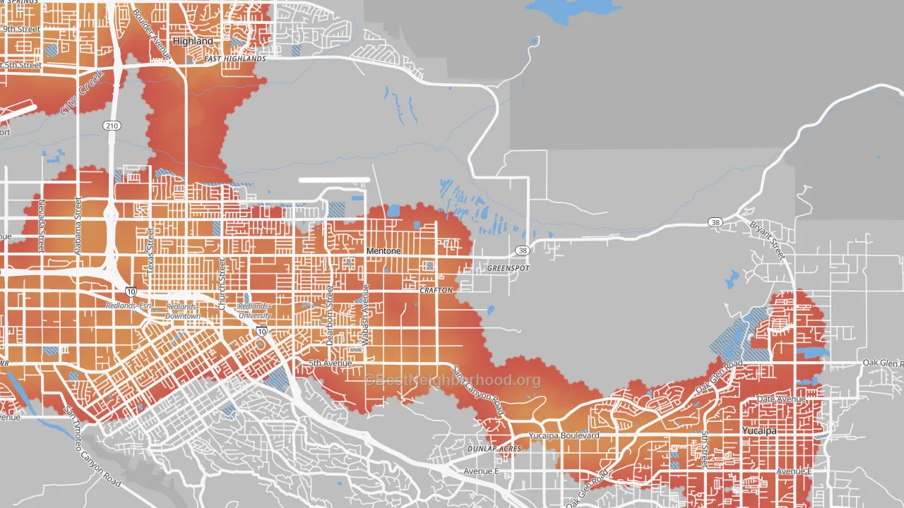 Transit Grade map of 92359, CA
