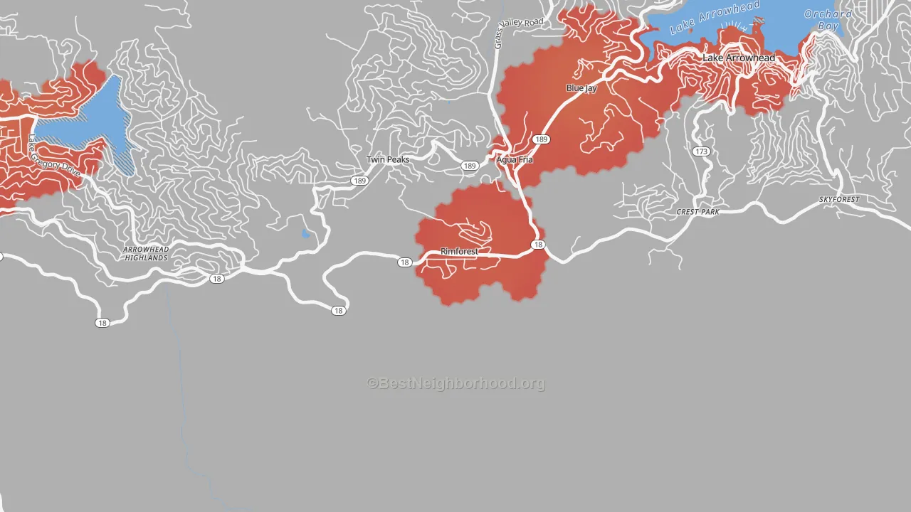 Transit Grade map of 92378, CA