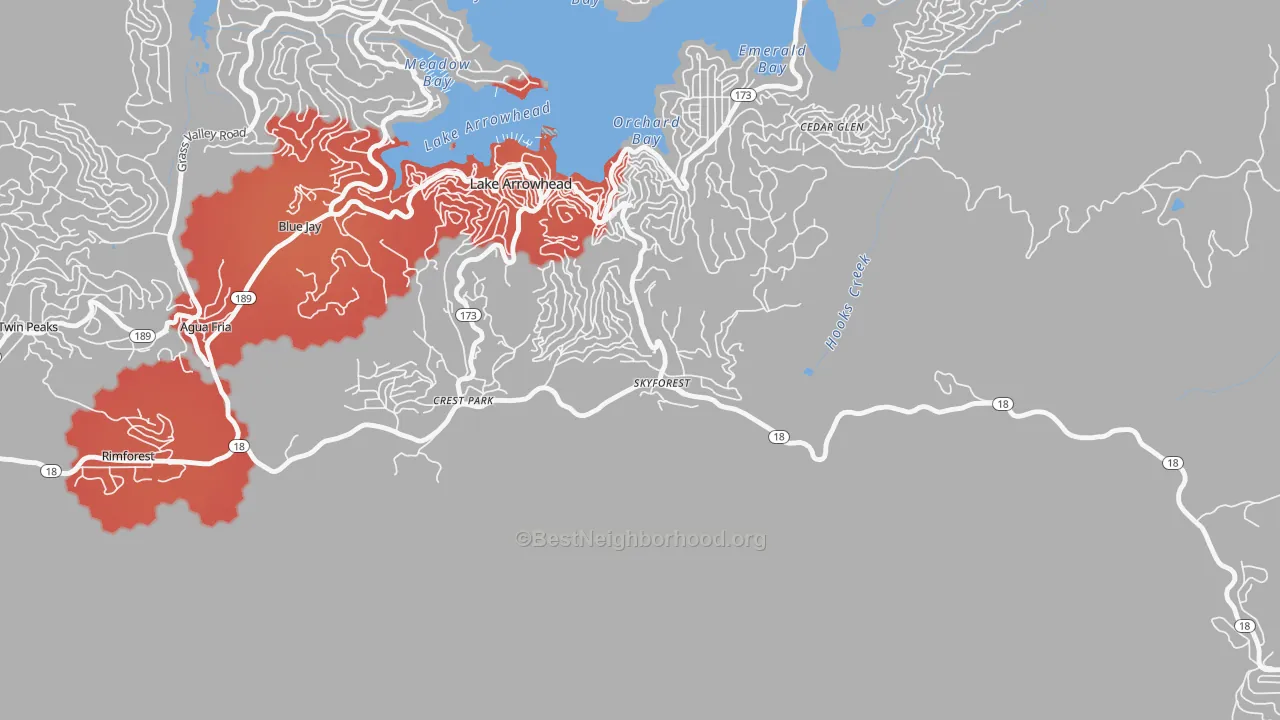 Transit Grade map of 92385, CA