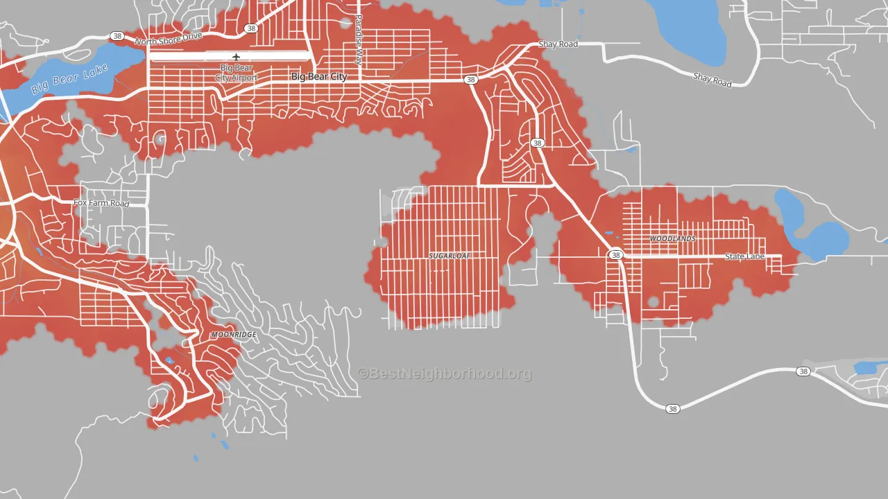 Transit Grade map of 92386, CA