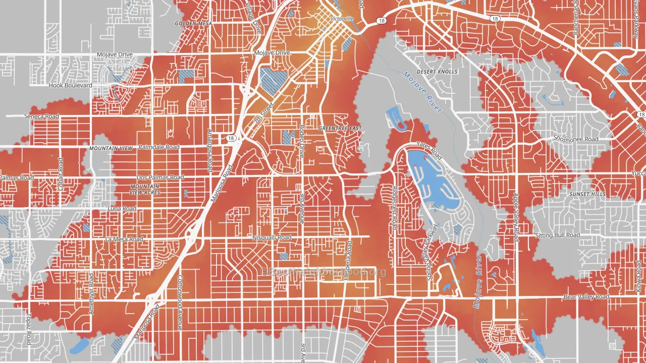 Transit Grade map of 92395, CA