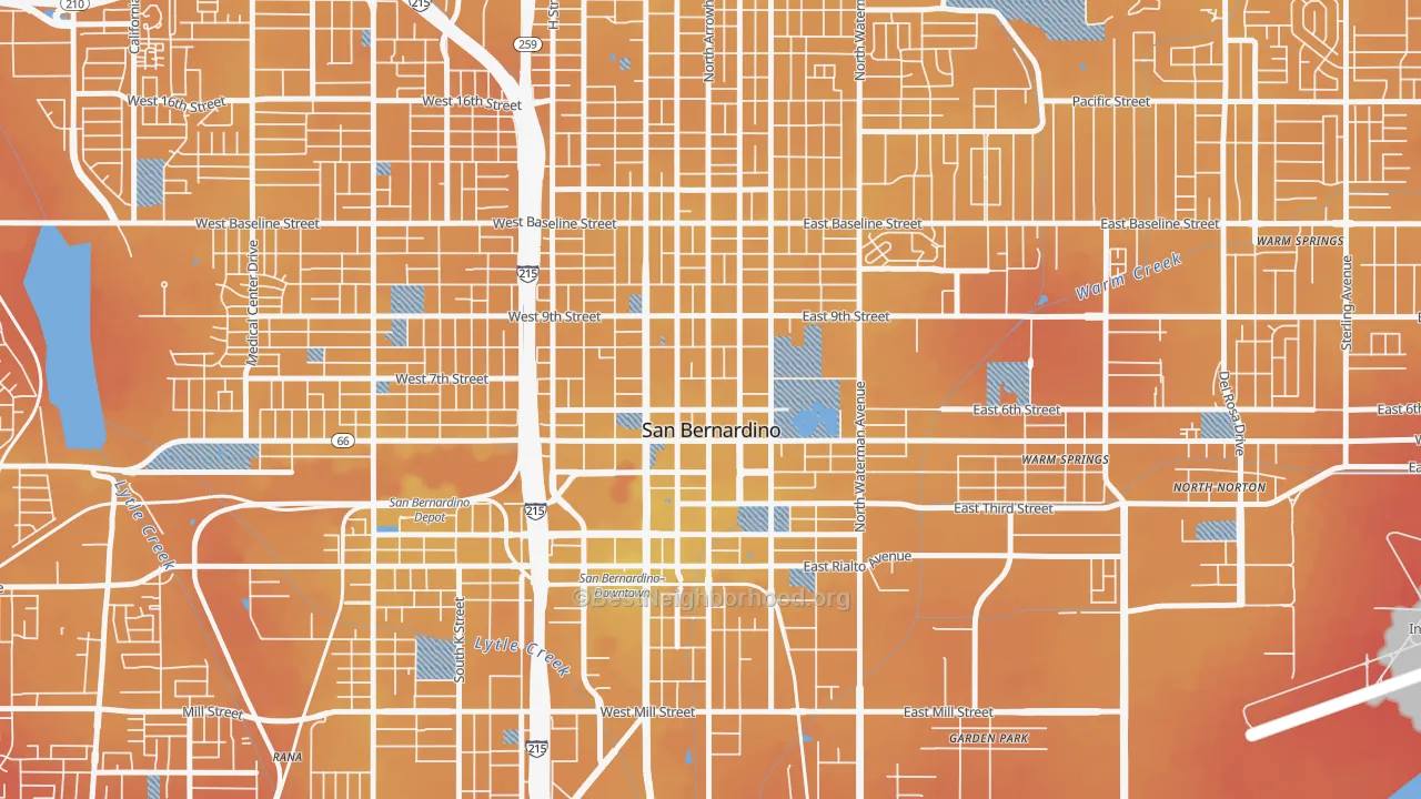 Transit Grade map of 92401, CA