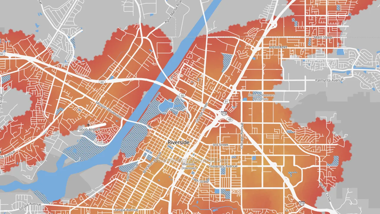 Transit Grade map of 92501, CA