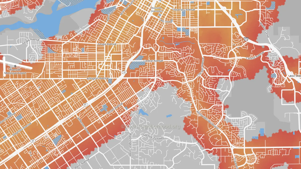 Transit Grade map of 92506, CA