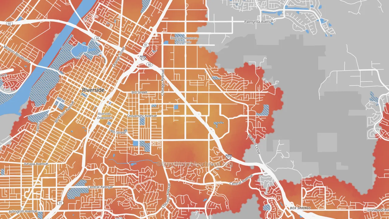 Transit Grade map of 92507, CA