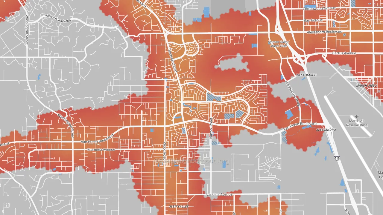 Transit Grade map of 92508, CA