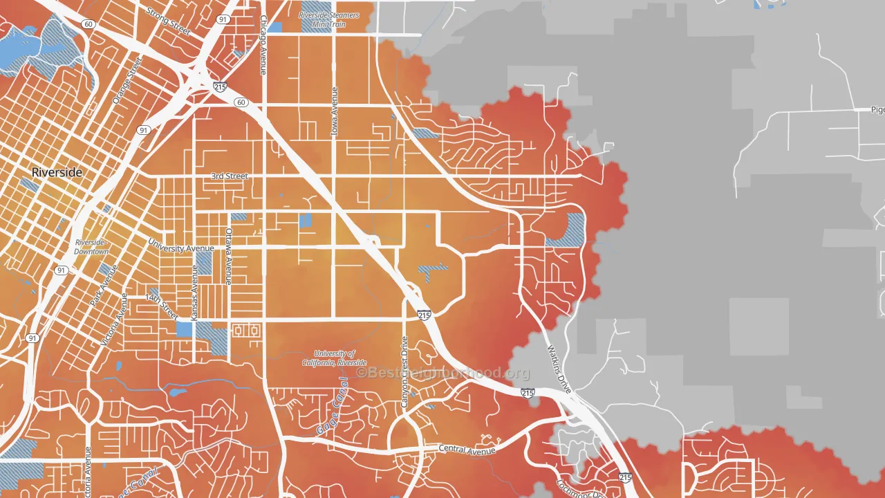 Transit Grade map of 92521, CA