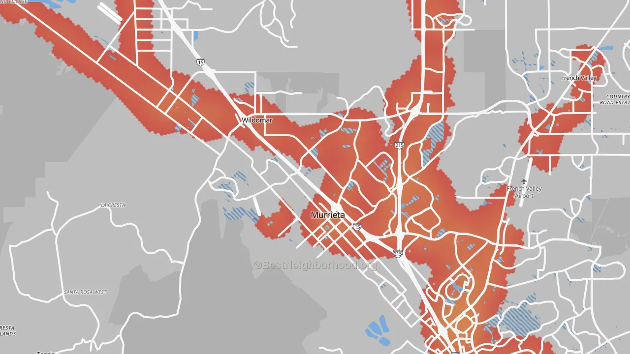Transit Grade map of 92562, CA