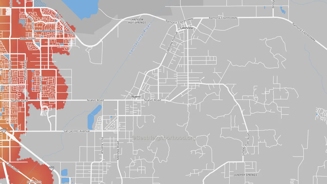 Transit Grade map of 92567, CA