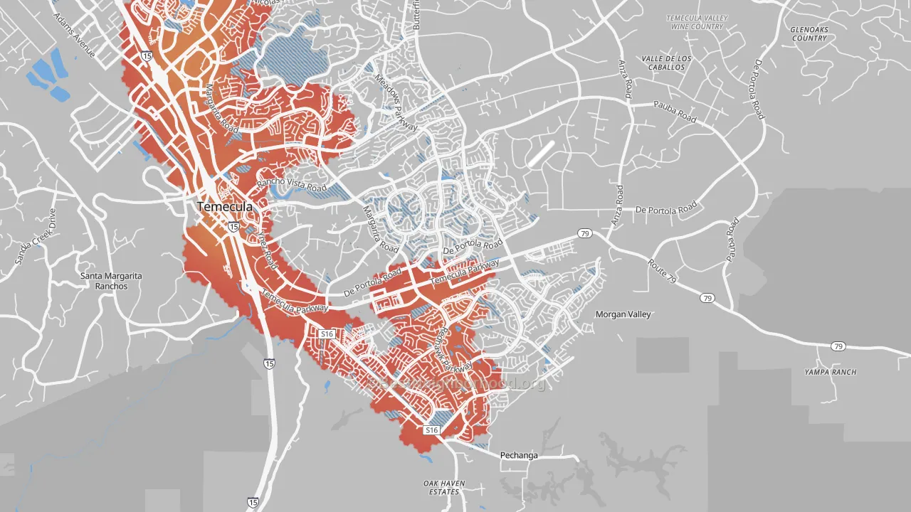 Transit Grade map of 92592, CA