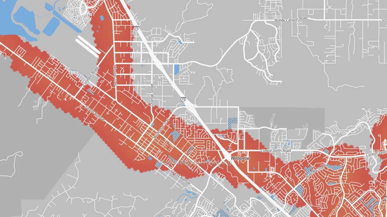 Transit Grade map of 92595, CA