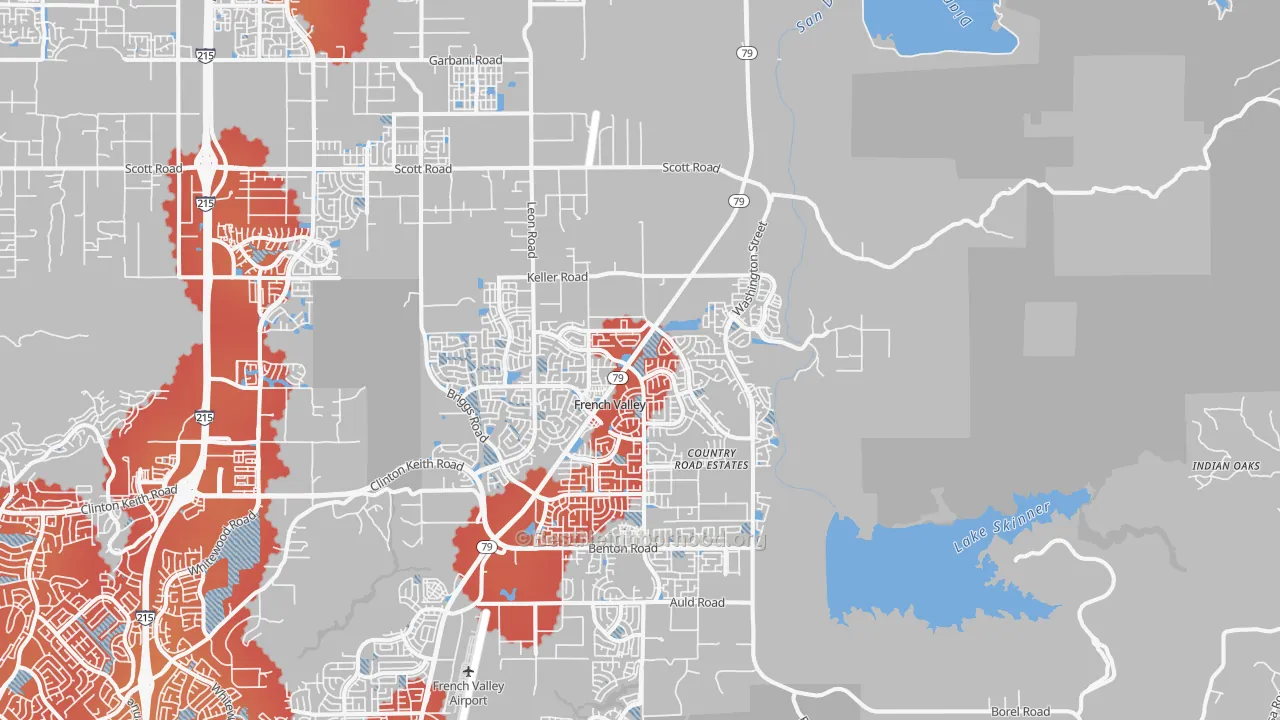 Transit Grade map of 92596, CA