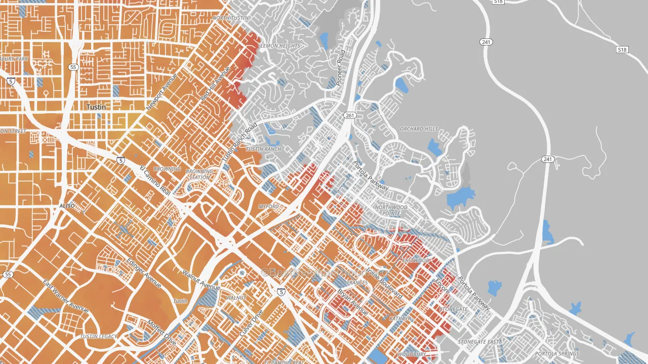 Transit Grade map of 92602, CA