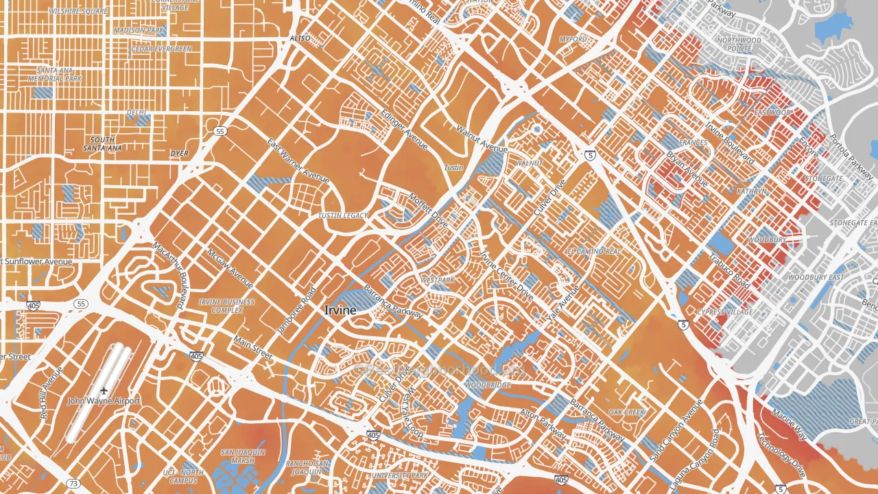 Transit Grade map of 92606, CA