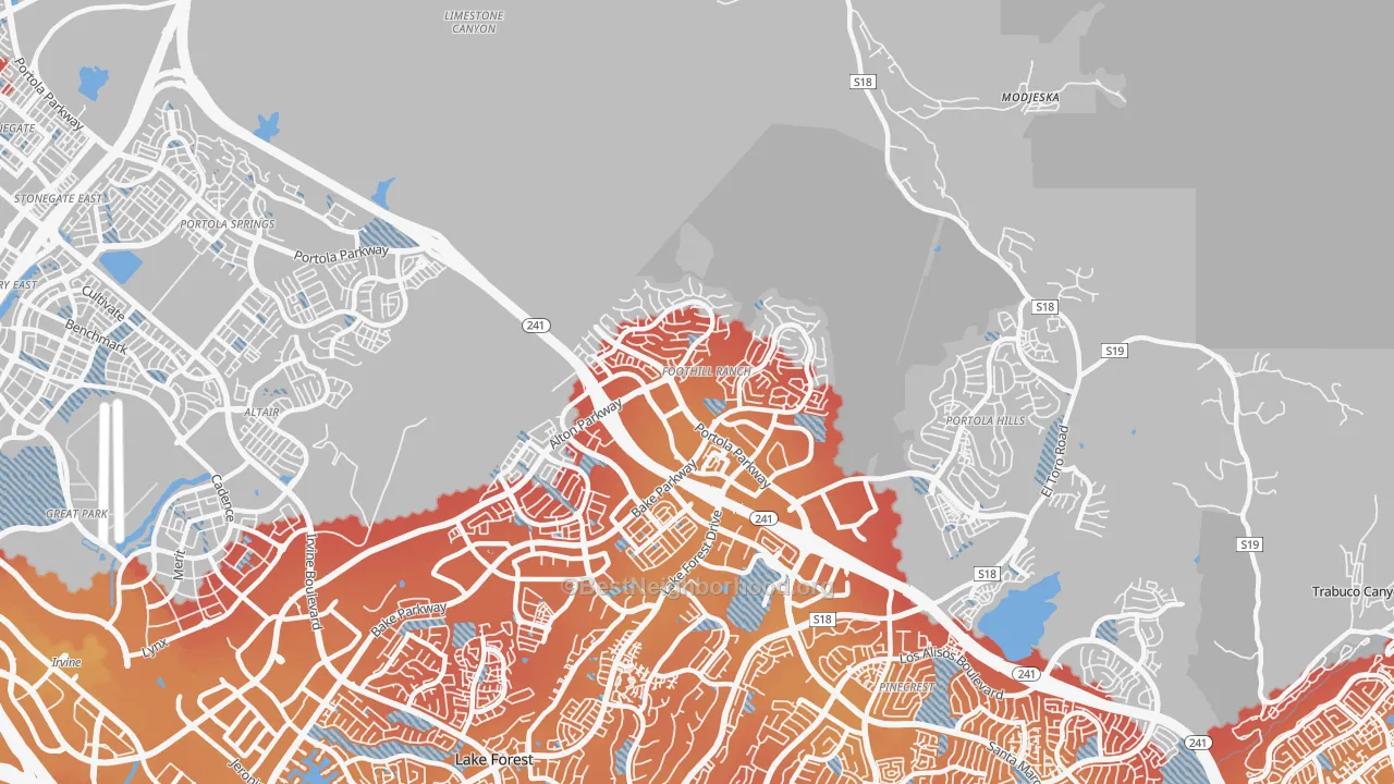 Transit Grade map of 92610, CA