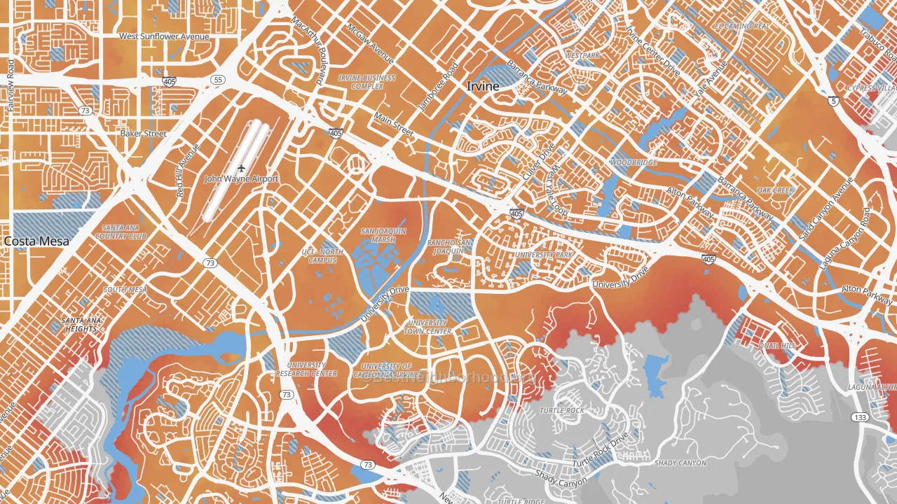 Transit Grade map of 92612, CA