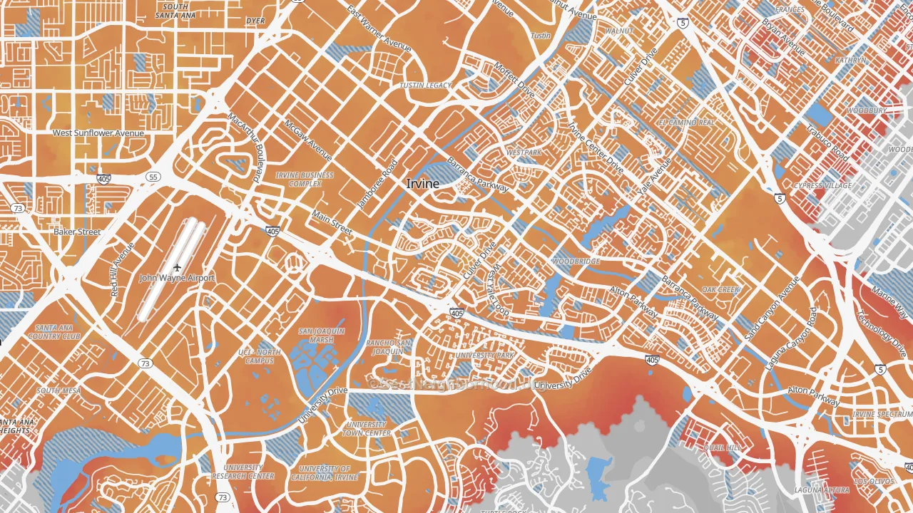 Transit Grade map of 92614, CA