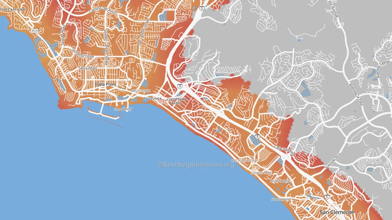Transit Grade map of 92624, CA