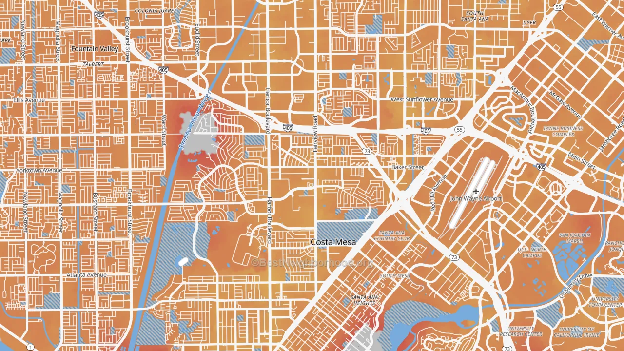 Transit Grade map of 92626, CA
