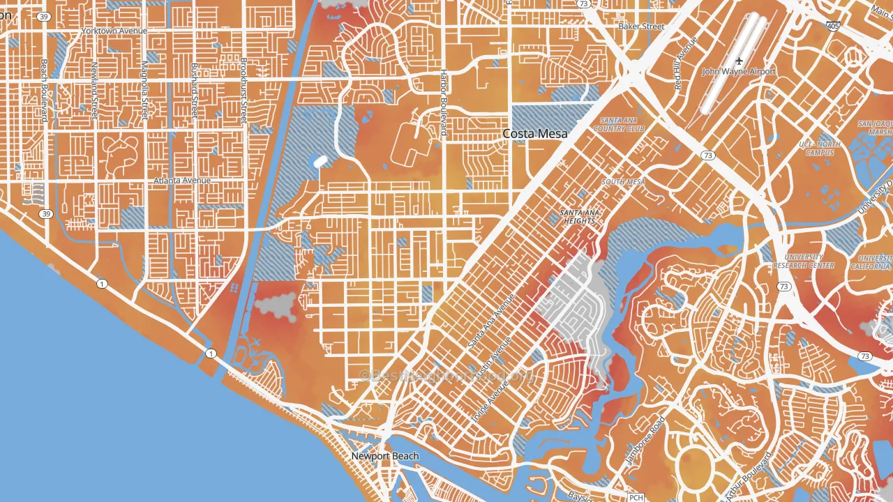Transit Grade map of 92627, CA