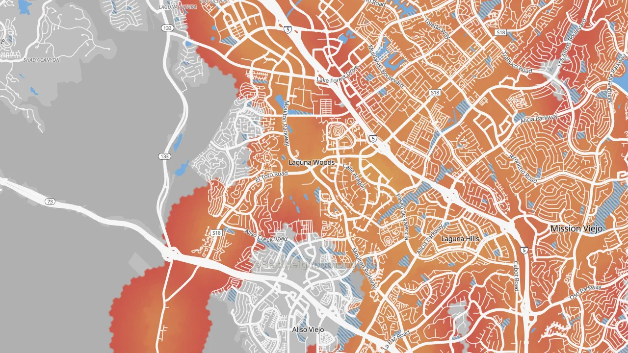 Transit Grade map of 92637, CA