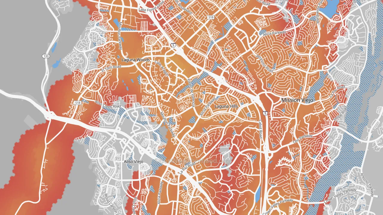 Transit Grade map of 92653, CA