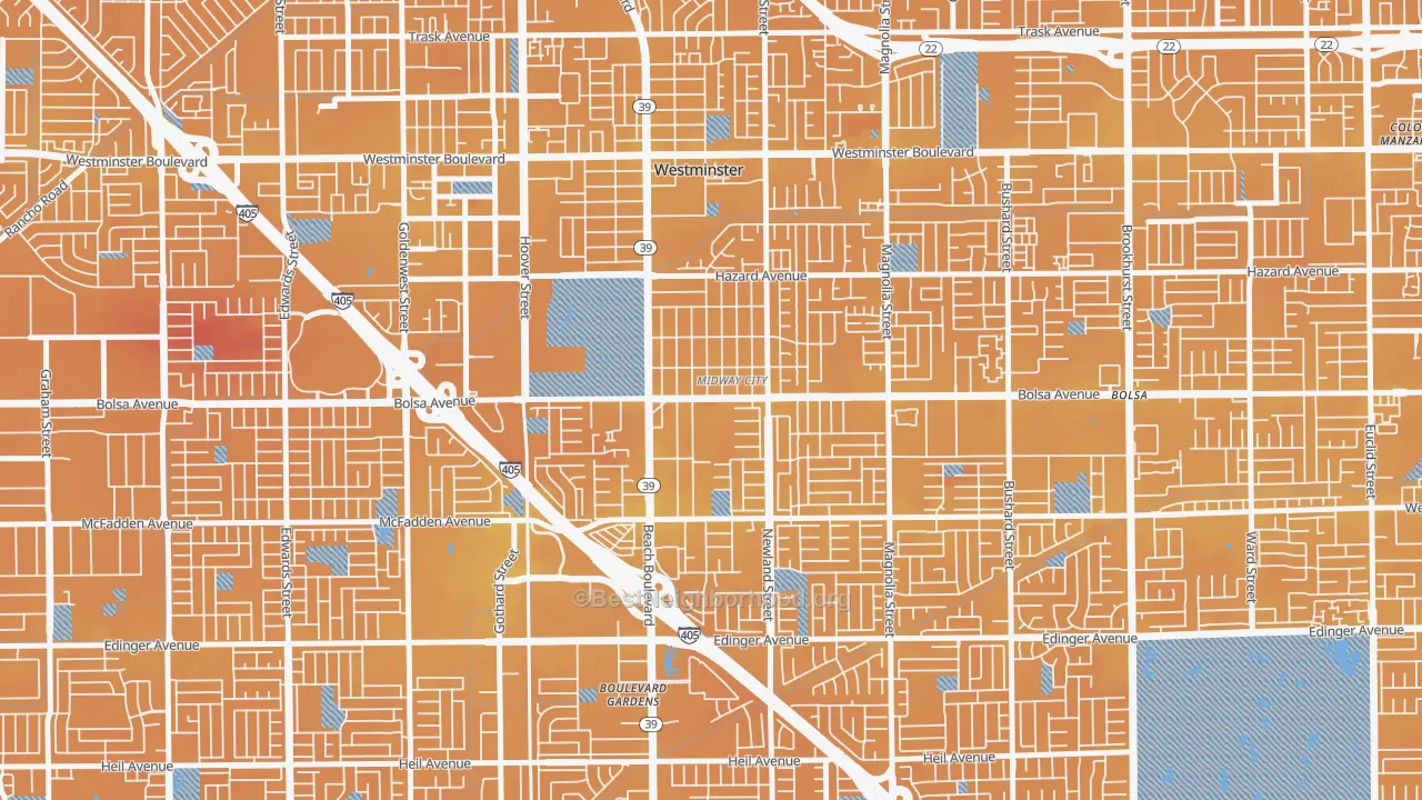 Transit Grade map of 92655, CA
